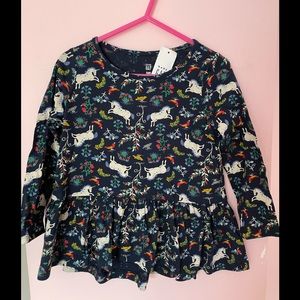 Baby GAP toddler girl flowers 🌸 unicorns top 3T